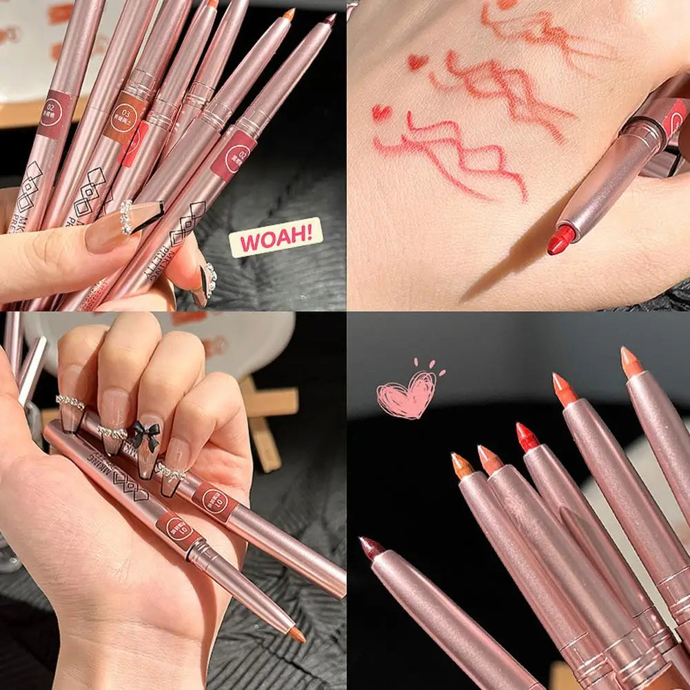 Matte lipliner Long-lasting Automatic Lip Liner Lipstick Lip Pencil Line Pen Beauty Waterproof Moisturizing Oasis Select