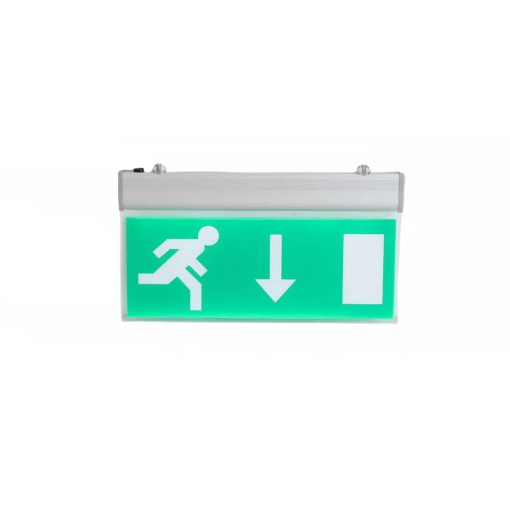 LED Exit Sign Emergency Evacuation Light | Acrylic Green Indicator Emergency Exit Sign Oasis Select Style 1