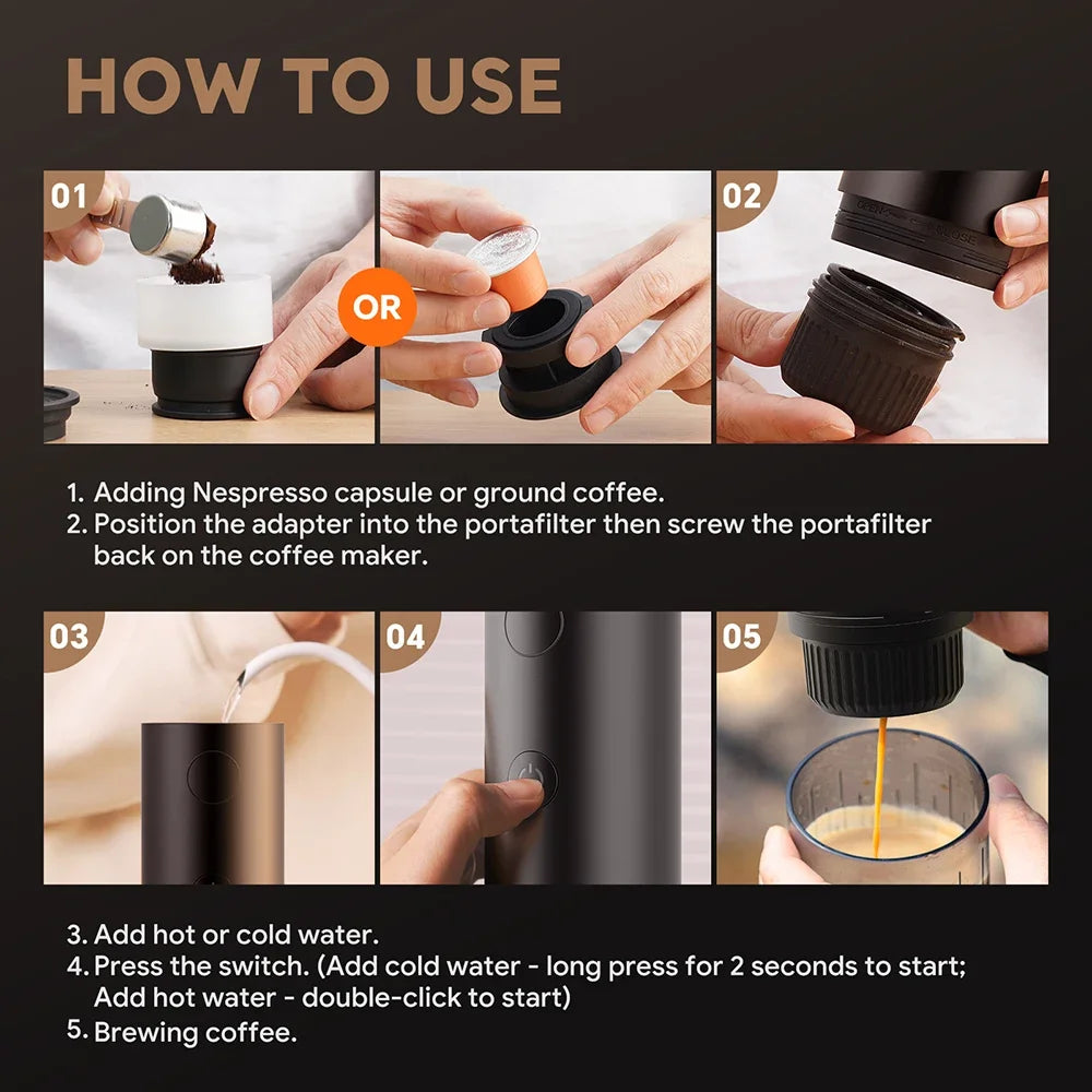 Wireless Portable Espresso Machine 3-in-1 | Car & Camping