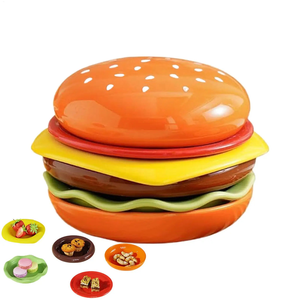 6 Pieces Seasoning Plate Burger Plates Stackable Burger Sauce Bowls Dishwasher Safe for Ketchup Sushi Snack BBQ Party Appetizer Oasis Select