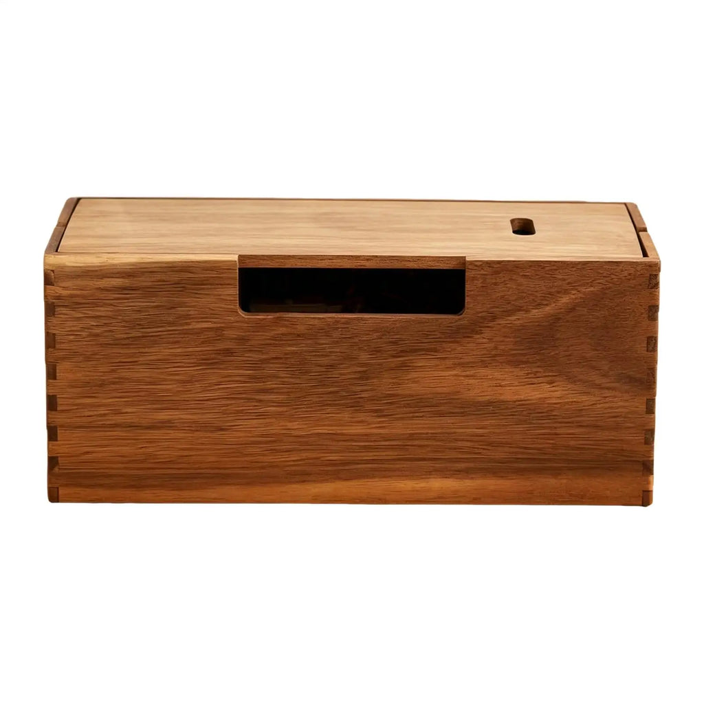 Wooden Cable Storage Box – Cord & Charger Organizer