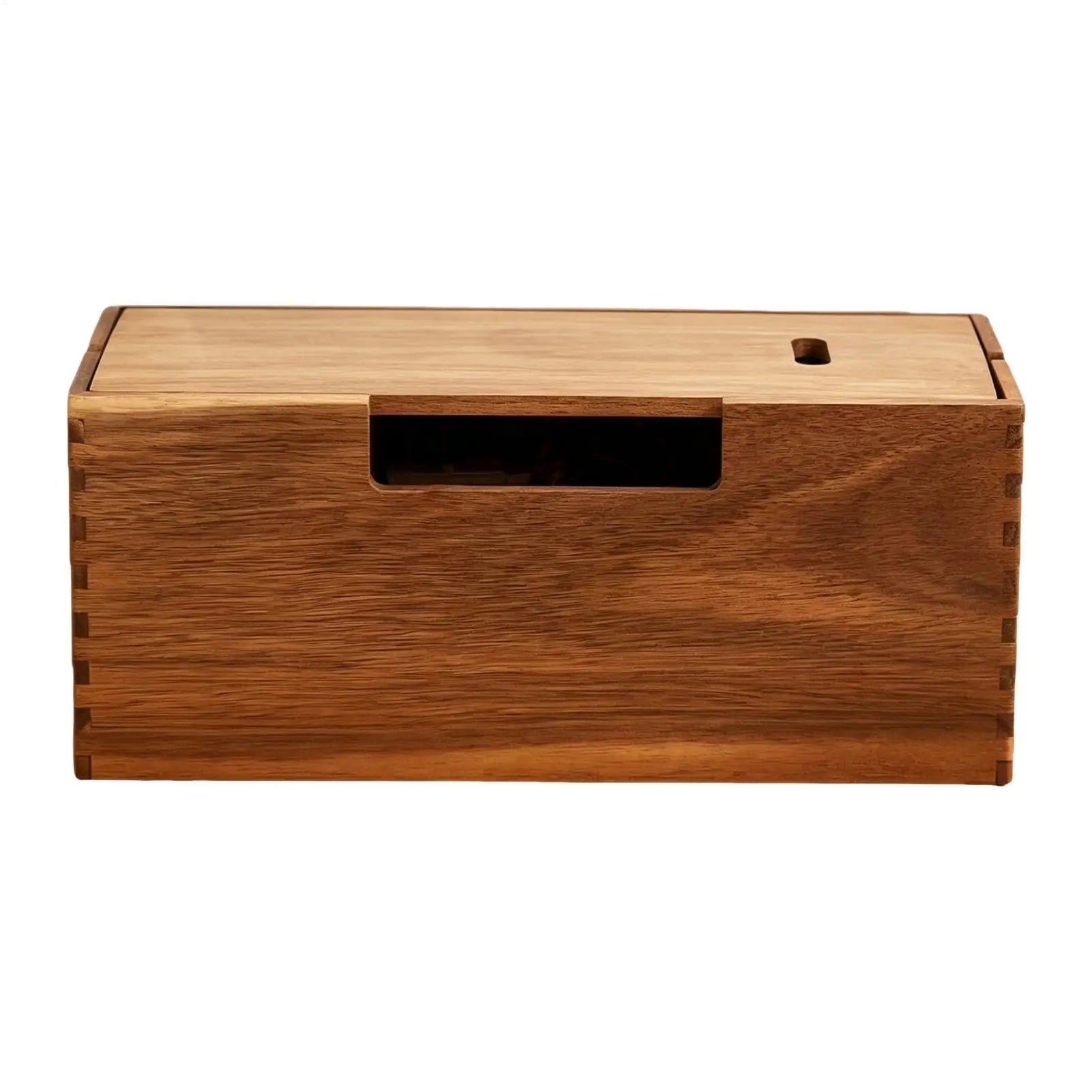 Wooden Cable Storage Box – Cord & Charger Organizer
