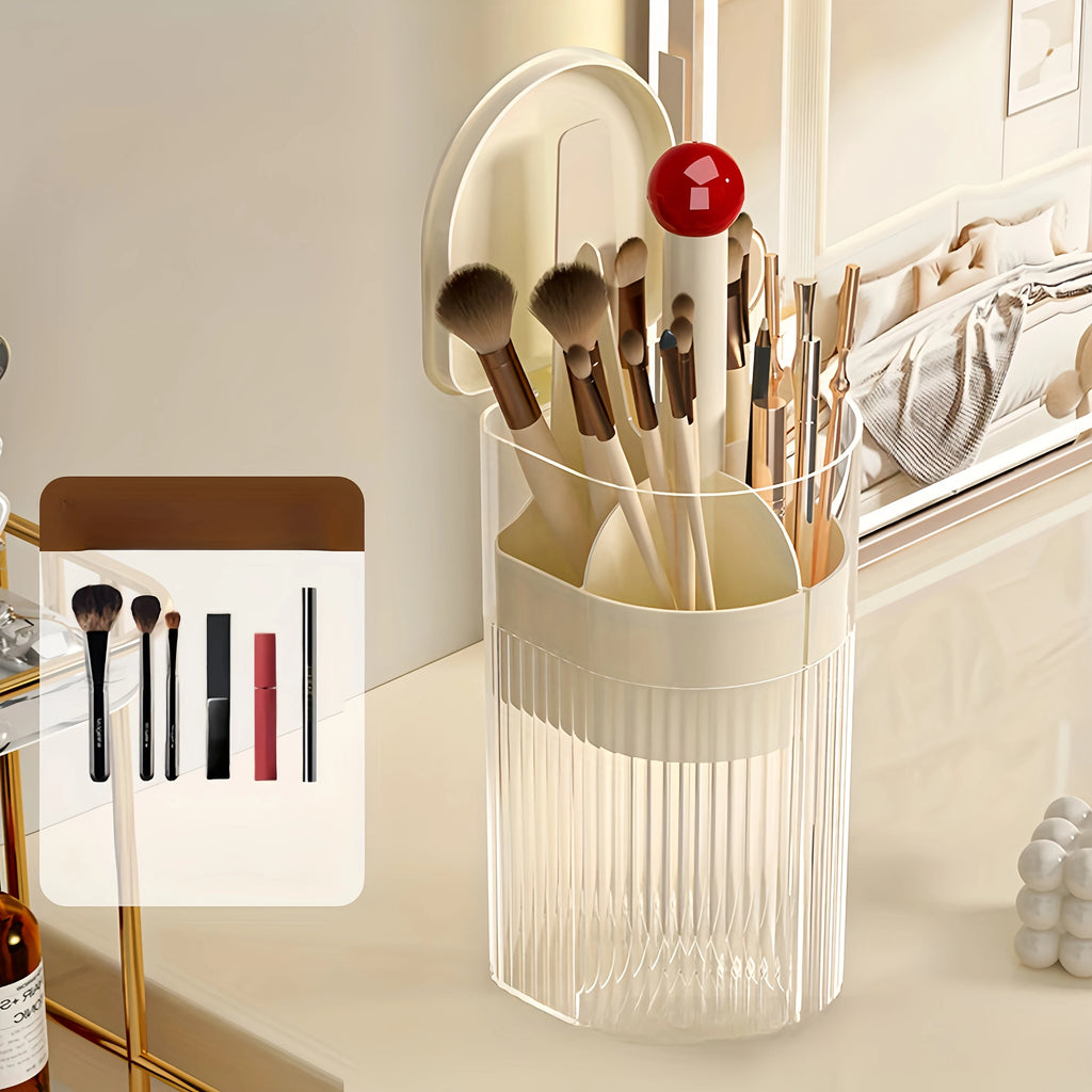 1pc cosmetic brush storage tube, press dustproof, high-grade eyebrow pencil shelf, automatic lifting brush barrel. Oasis Select