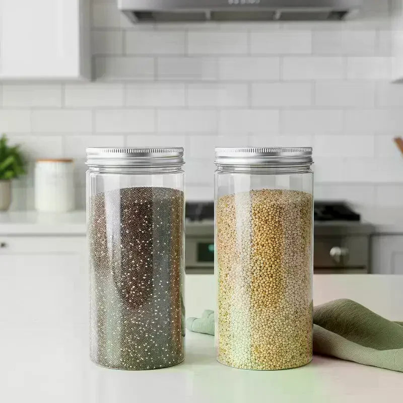 Food Grade PET Sealed Storage Jar with Aluminum Lid | 11cm