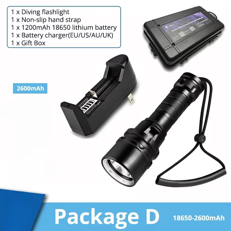 ESMARTER IP68 Diving Flashlight 1600LM | 100m Waterproof LED