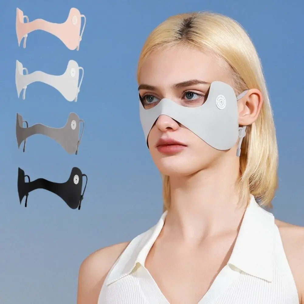 New Anti-UV Sunscreen Mask Eye Protection Sun Protection Face Mask Breathable Ice Silk Sunscreen Eye Patches Summer Oasis Select