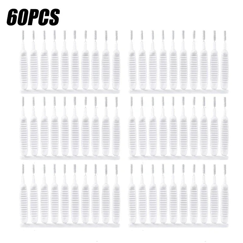 10-100PCS Shower Cleaning Brush Bathroom Micro Nylon Brush Nozzle Anti-blocking Cleaning Tools Bathroom Accessories Oasis Select 60PCS
