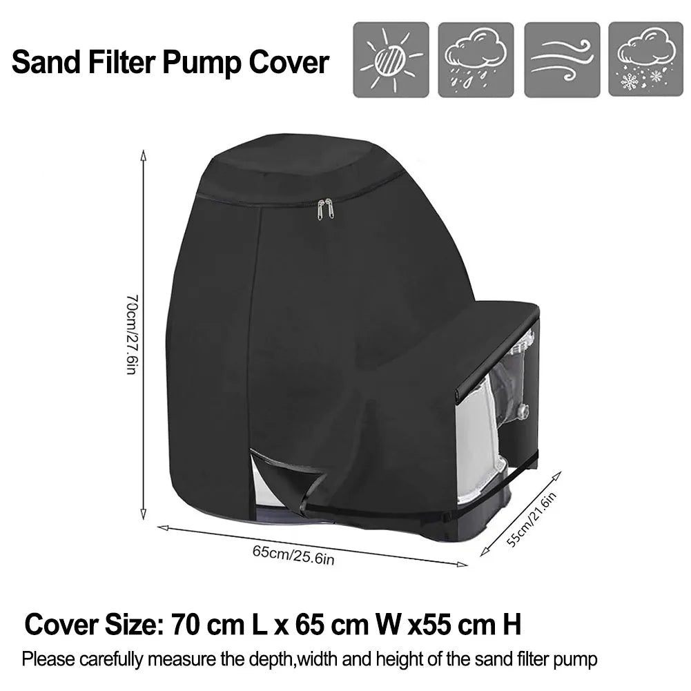 1Pcs Waterproof Sand Filter Pump Cover UV Resistant Includes Zipper Design Padded Handles For Outdoor Hot Tubs Filter Media Oasis Select
