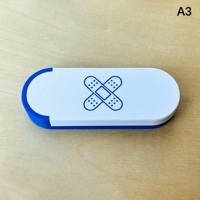 Portable Cute Band-Aid Storage Box Sliding Toothpicks Swabs Dental Flossers Organizer for Home Office Travel Essentials Oasis Select A3