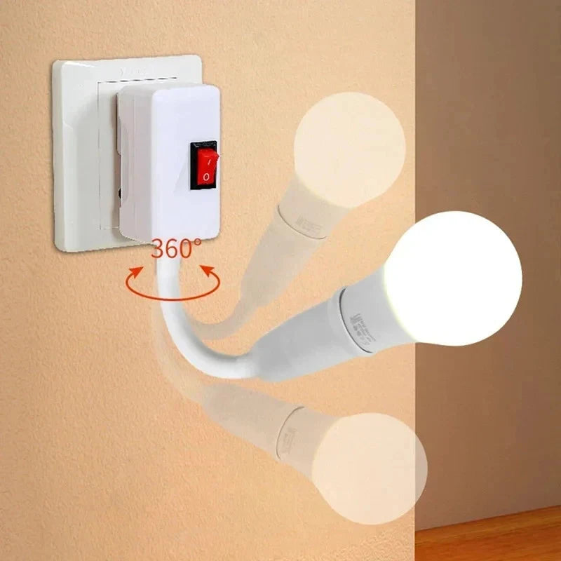E27 Direct Plug In Swivel Head E27 Socket Bulb Holder With Switch EU Plug LED Table Lamp Stainless Steel Hose Steering Lever Oasis Select Default Title