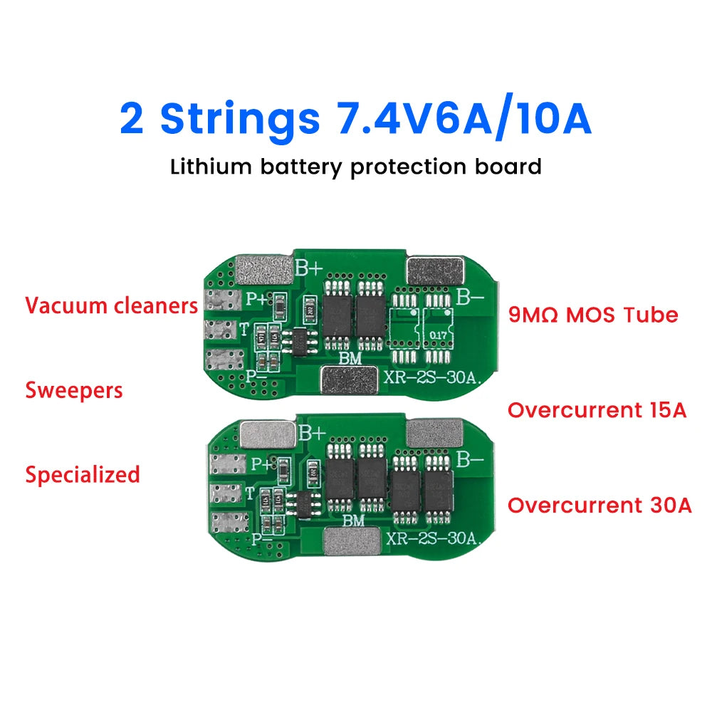 BMS 2S 7.4V 8.4V 18650 Lithium Battery Protection Board Li-ion Batteries Charge Discharge Protection Module Protect 2S 5A 6A 10A Oasis Select