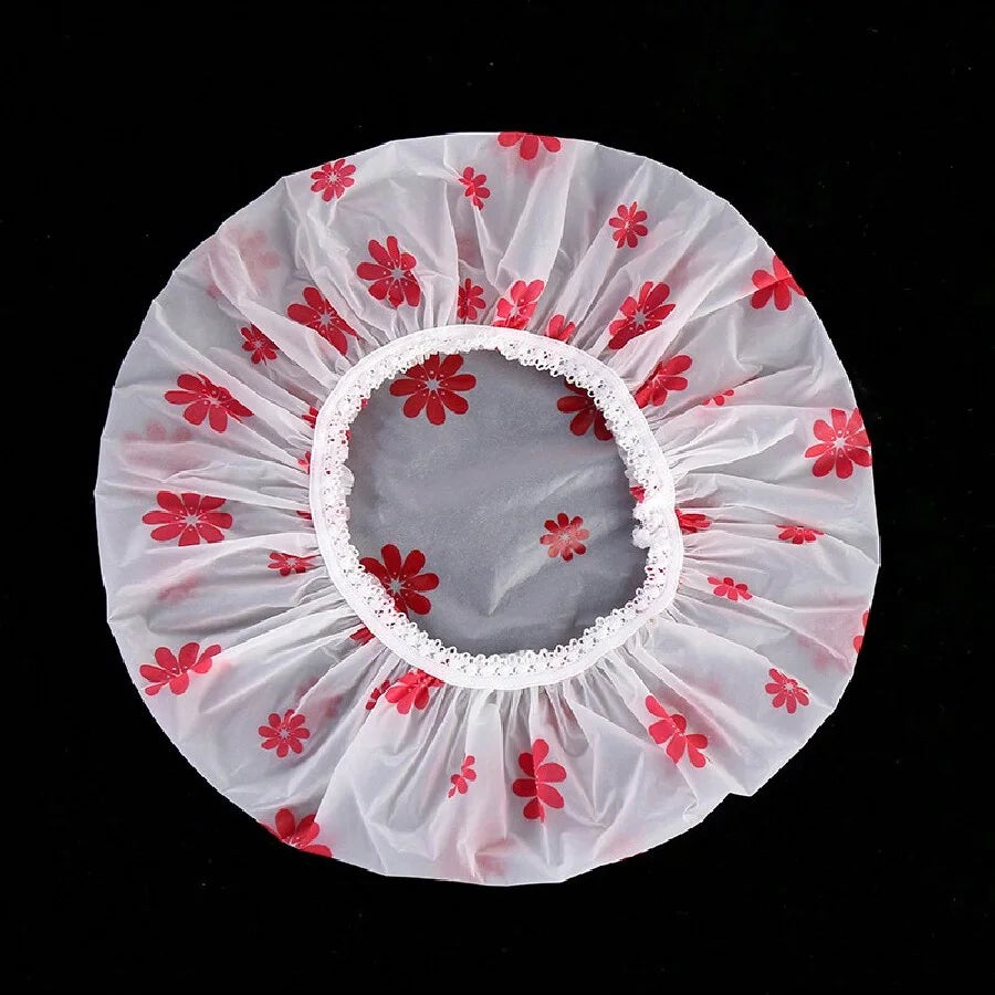 5pcs Waterproof Shower Cap WOMEN'S Household Bathing Anti-oil Smoke Hair Care Shower Cap Dry Hair Cap Oasis Select