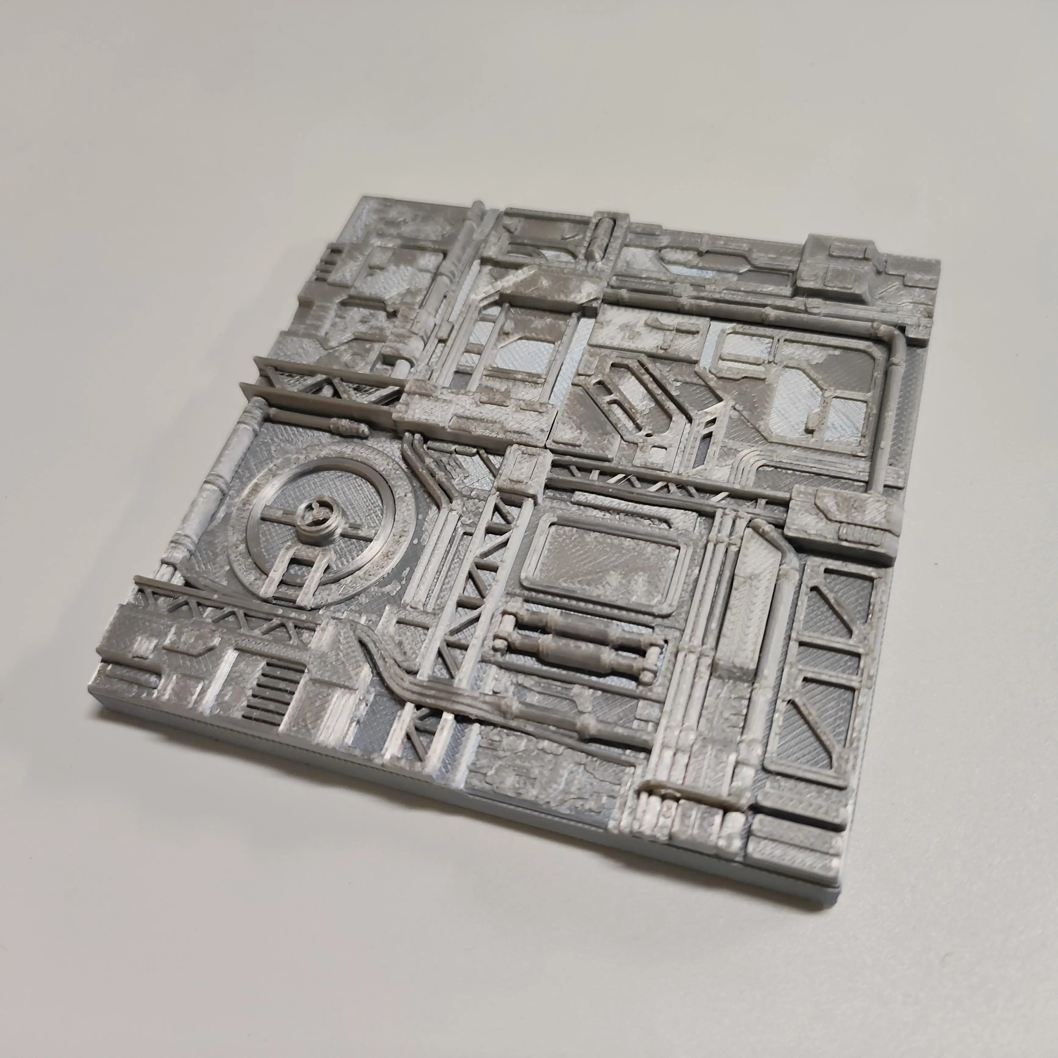 Sci-Fi Industrial Station Wall Tile - Futuristic Spaceship Interior Panel, Cyberpunk Terrain Base for Miniature Scenery Oasis Select