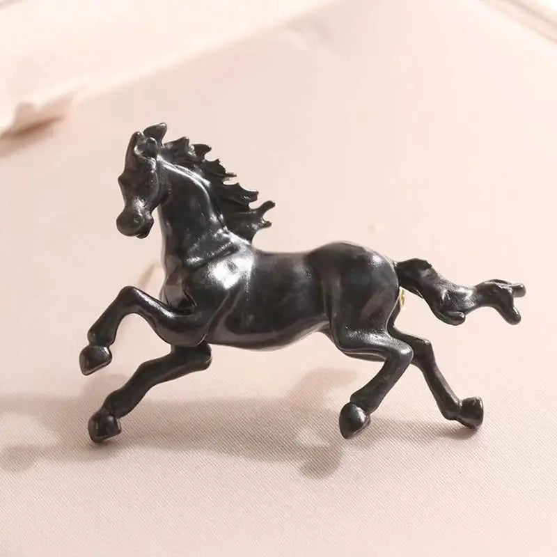 Enamel Horse Brooch – Unisex Alloy Animal Pin | Equestrian Gift