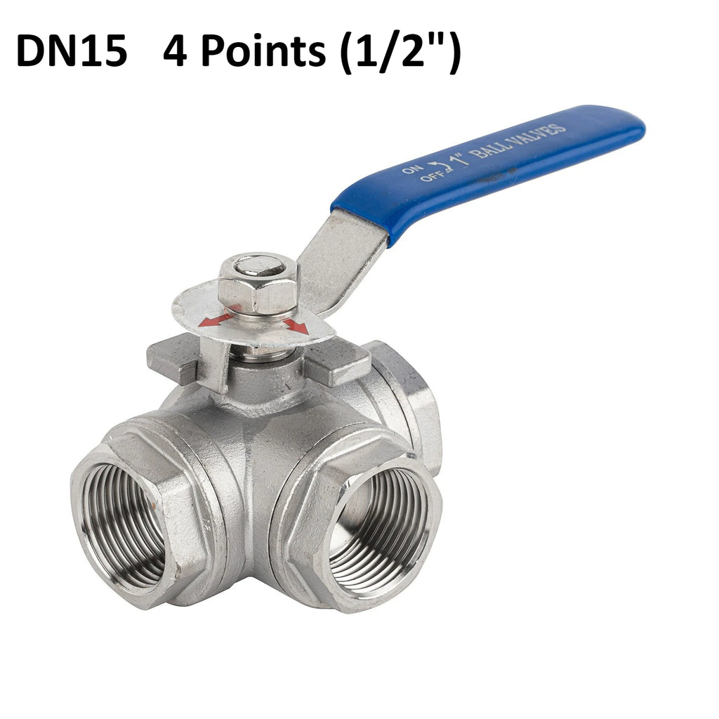 304 Ball Valve BSP Internal Thread Stainless Steel Two-piece T-shaped 1/4 3/8 1/2 "3/4" 1 "2" Water Gas Oil Switch Adapter Oasis Select DN15 304 T-shaped valve