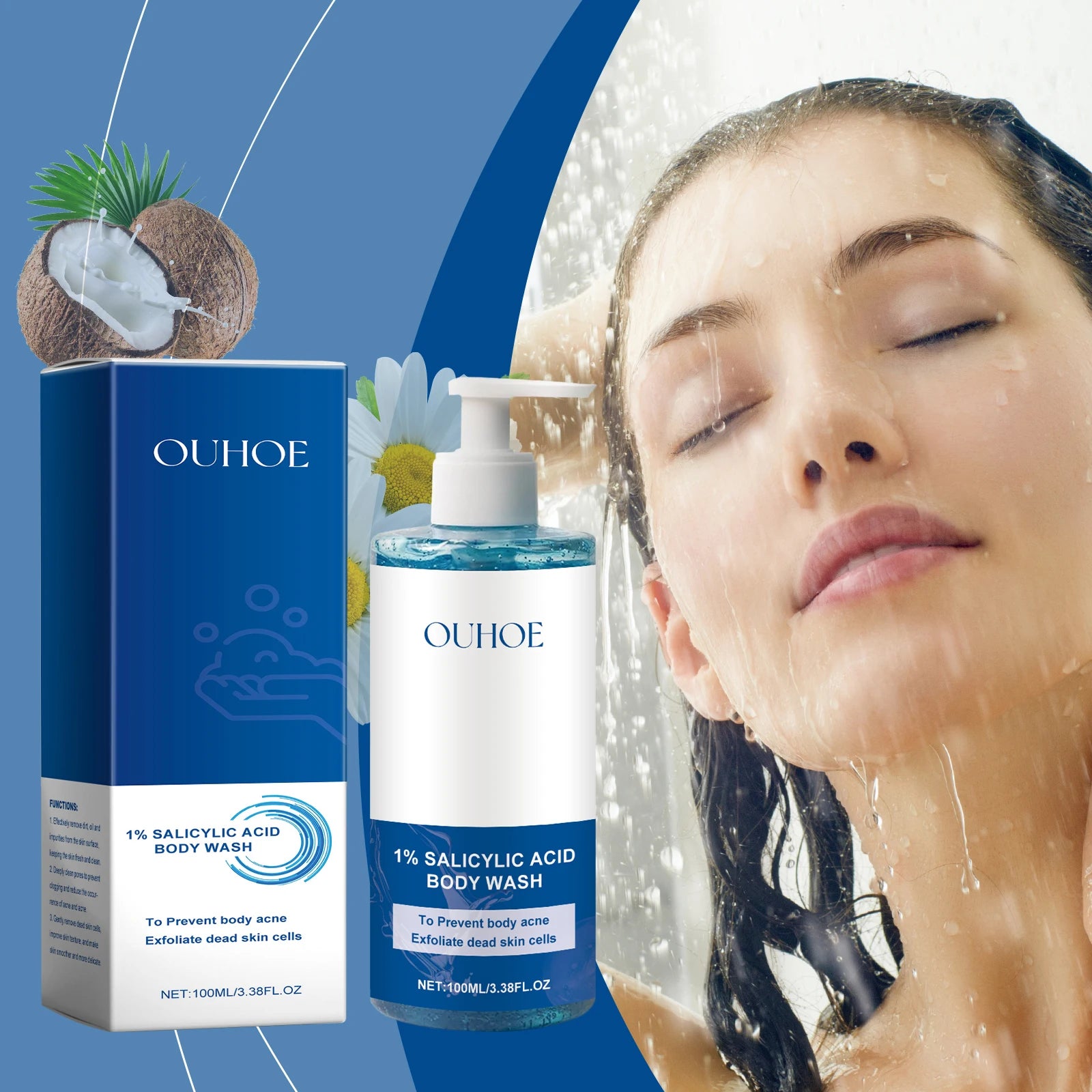 Salicylic Acid Body Wash Deep Cleaning Acne Brightening Exfoliator Nourish Shrink Pores Bath Shower Gel Repair Chicken Skin Care Oasis Select