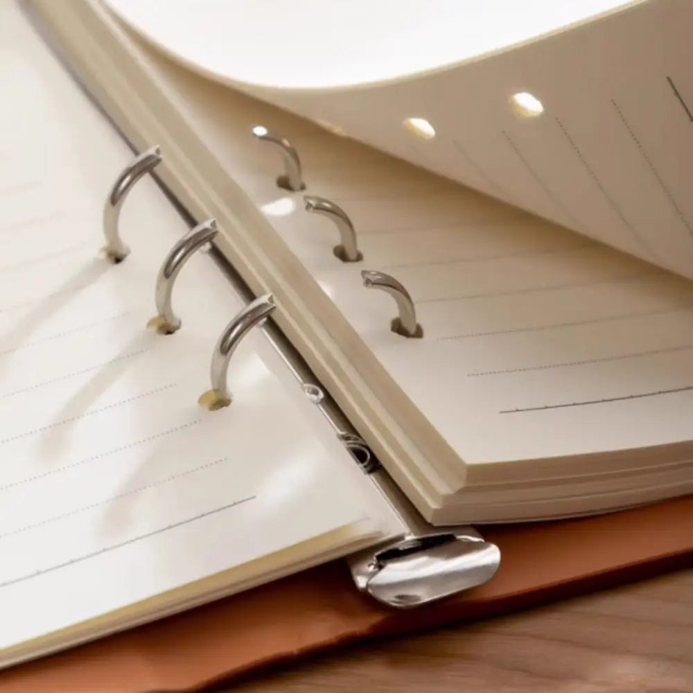 Detachable Metal Clip A5 Notebook 200 Pages 100 Sheets Loose Leaf Notebook Hardcover Leather Cover PU Hardcover Notebook Oasis Select