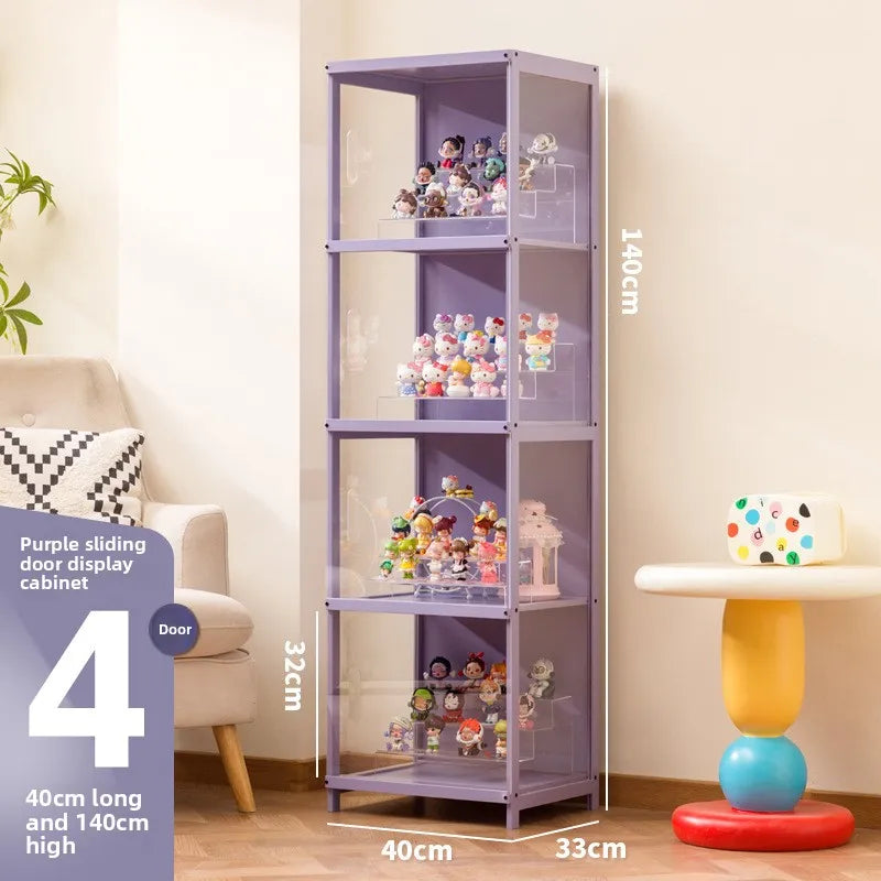 Figure display cabinet Transparent pain cabinet Suitable for Lego model building block Toy doll bag blind box storage rack Oasis Select 40 long four doors