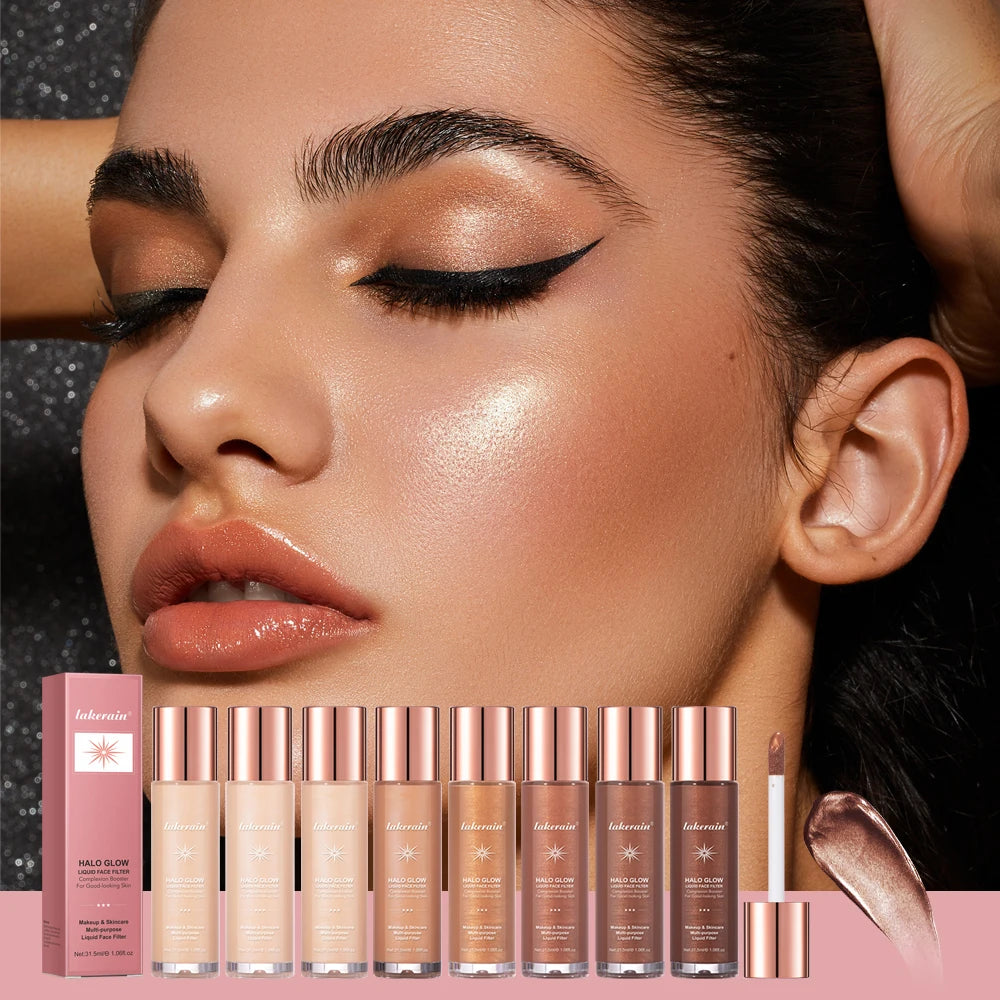 Halo Glow Liquid Filter Liquid Highlighter Face Contouring Pearlescent Makeup Brightener Bronzer Glow Body Face Contour Shimmer Oasis Select