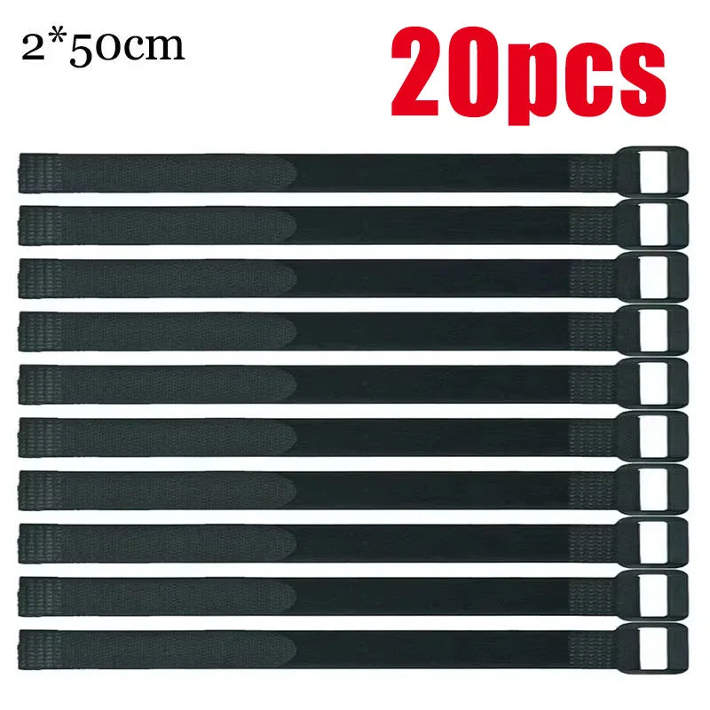 10/60PCS 2*50cm Reusable Fastening Bike Tie Nylon Hook & Loop Durable Multil Purpose Self-adhesive High Quality Strap Cable Ties Oasis Select 20pcs