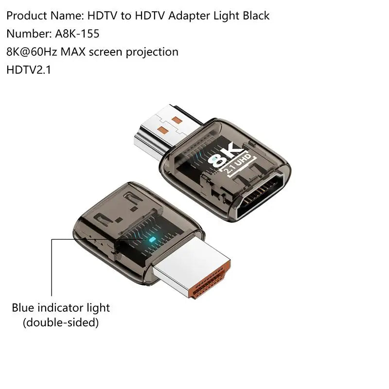 HDMI 2.1 Male to Female Adapter 8K@60Hz – 90/270/360° Angle