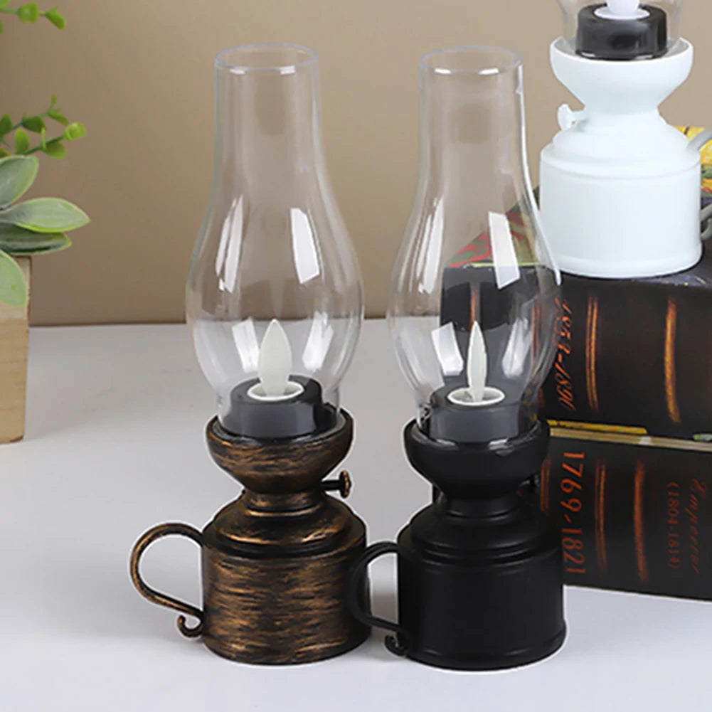 Vintage Flameless LED Oil Lamp | Antique Kerosene Décor Decorative Table Lamp Oasis Select