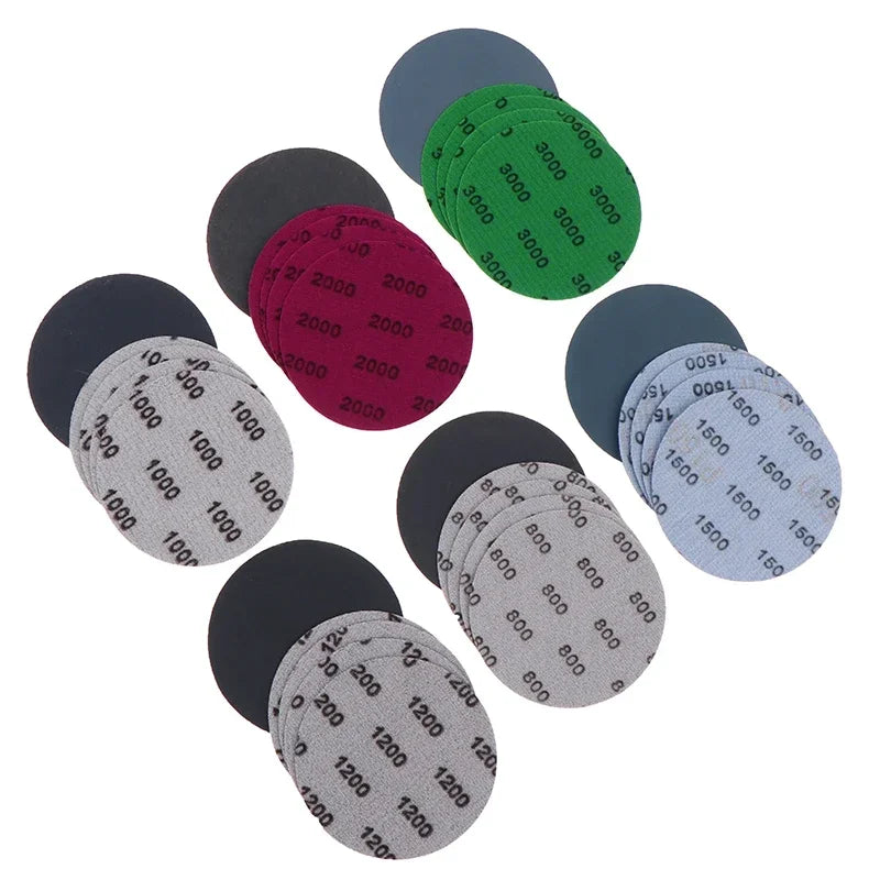 30Pcs 3 Inch 75MM Sanding Paper Set 800-3000 Grit Wet Dry Sanding Discs Hook Loop Sandpaper Abrasive Tools Fit For Metal Wood Oasis Select