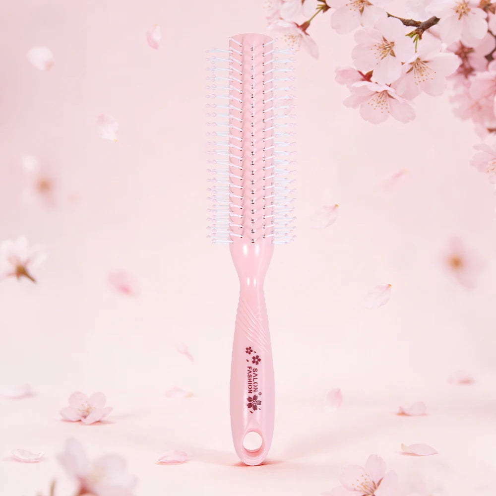 Sakura Pink Hair Brush Set – Round, Spiral & Paddle Brush Hair Brush Set Oasis Select YF8129-pink-02
