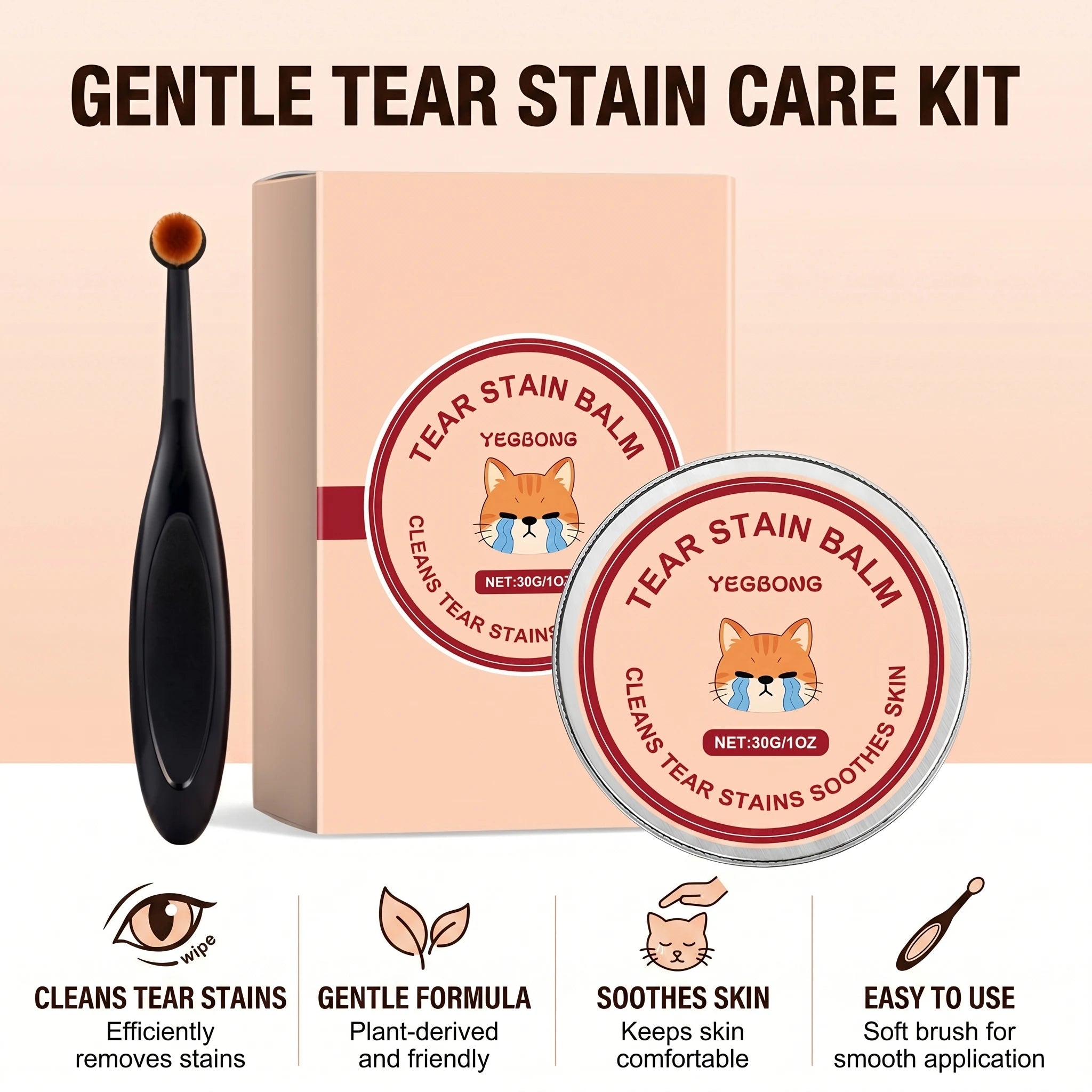 Pet Tear Stains Remover Balm for Dogs and Cats Removes Tear Stains and Eye Discharge Reduce Tear Marks Soothes Eye Area Pet Care Oasis Select Default Title