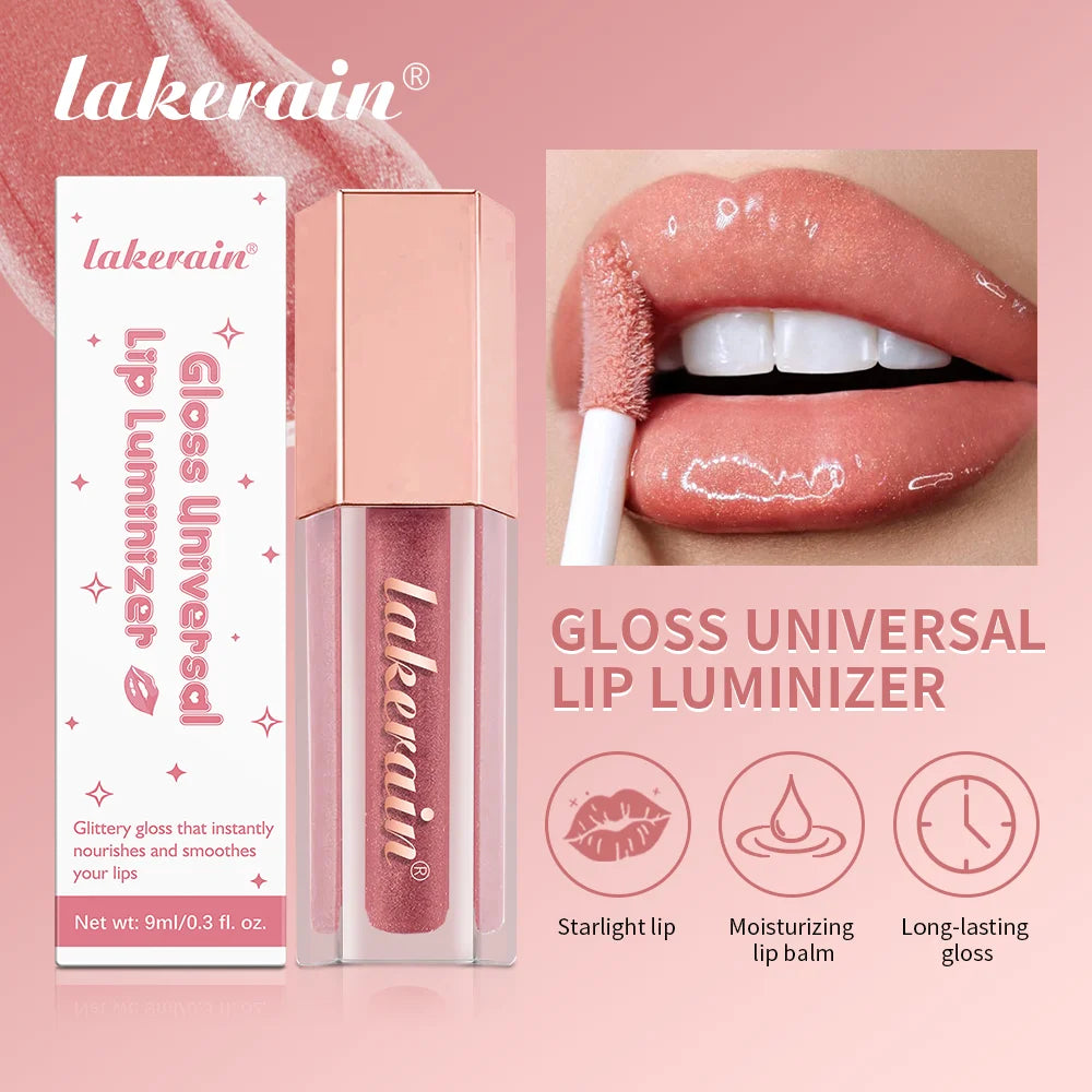 8-Color Liquid Light Glitter Lip Glaze Long-lasting Deep Moisturizing Lip Gloss Reduce Lips Lines Slight Shimmer Makeup Lip Oil Oasis Select