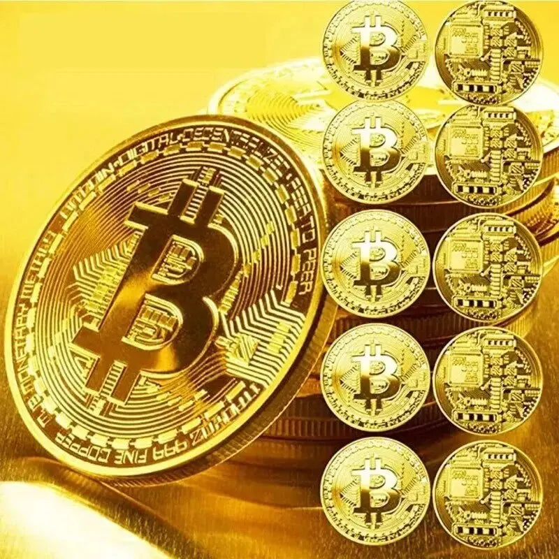 Gold Plated Bitcoin Commemorative Coin | Crypto Collector Gift Commemorative Coin Oasis Select