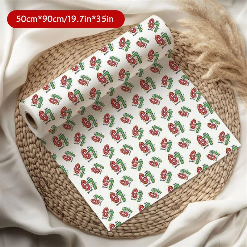 Kids' Christmas Wrapping Paper 67, Fun Santa 67 Print, Holiday Gift Wrap 67 Oasis Select J
