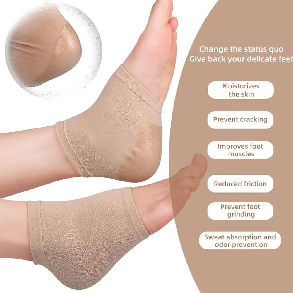 Gel Moisturizing Heel Socks – Dry Cracked Feet Repair 2pk Heel Care Socks Oasis Select