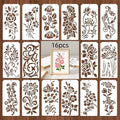 Reusable Plastic Stencils Set Butterfly Design Flower Leaf Pattern Flower Stencils Large Size Spray Painting Painting Templates Oasis Select Type B-16pcs