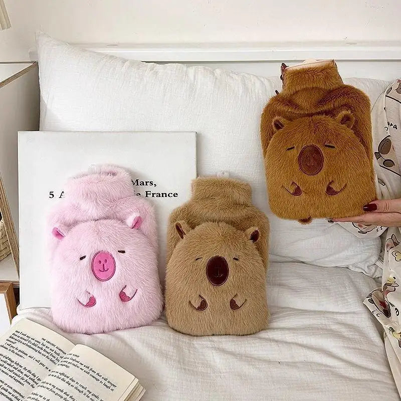 Capybara Hot Water Bottle 1000ml with Plush Cover | Hand Warmer