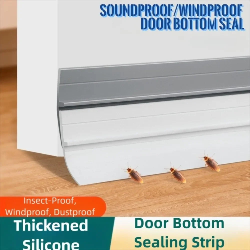 Noise Reduction Door Draft Stopper Self-adhesive Insect Prevention Weather Stripping Thickened 100cm Sound Barrier Bedroom Oasis Select