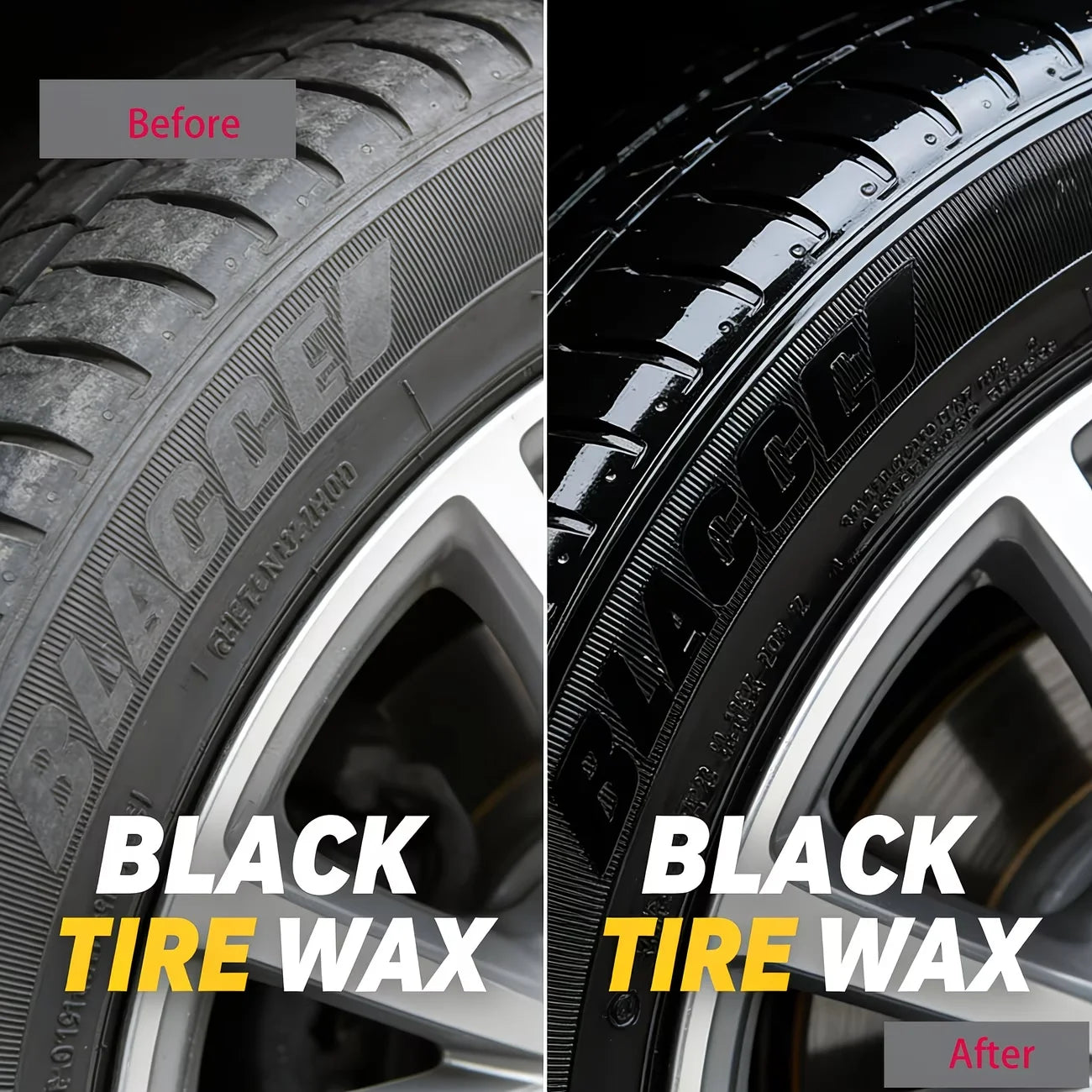 Black Tire Wax – Car Tire Polish, Cleaner & Long-Lasting Shine