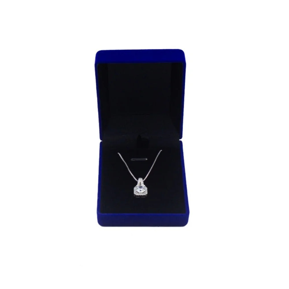 Square Velvet Necklace Box – Pendant Gift & Display Case