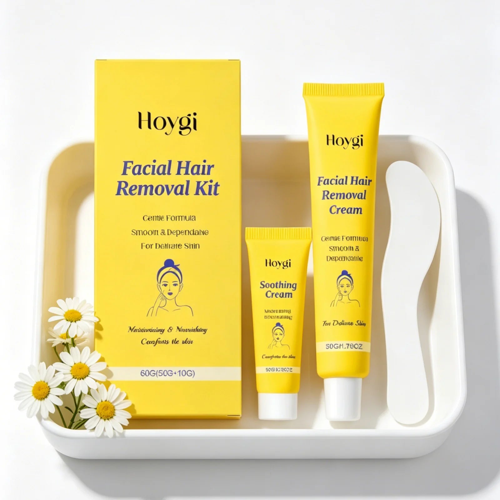 Hoygi Facial Hair Removal Cream – Natural & Painless 60g Hair Removal Cream Oasis Select
