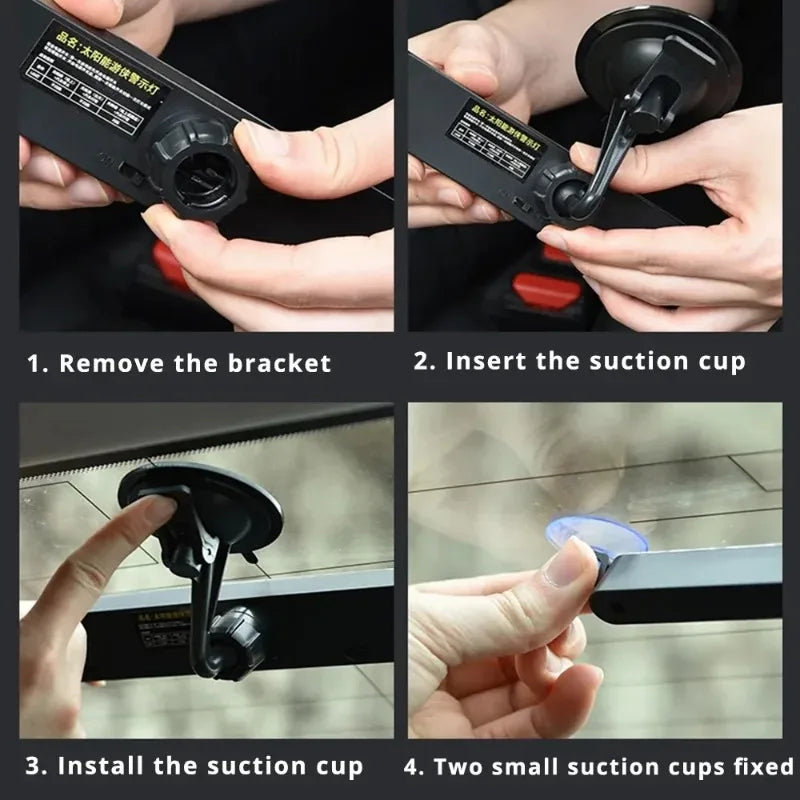 Solar RGB Strobe Car Warning Light | 11 Modes, Anti-Collision LED