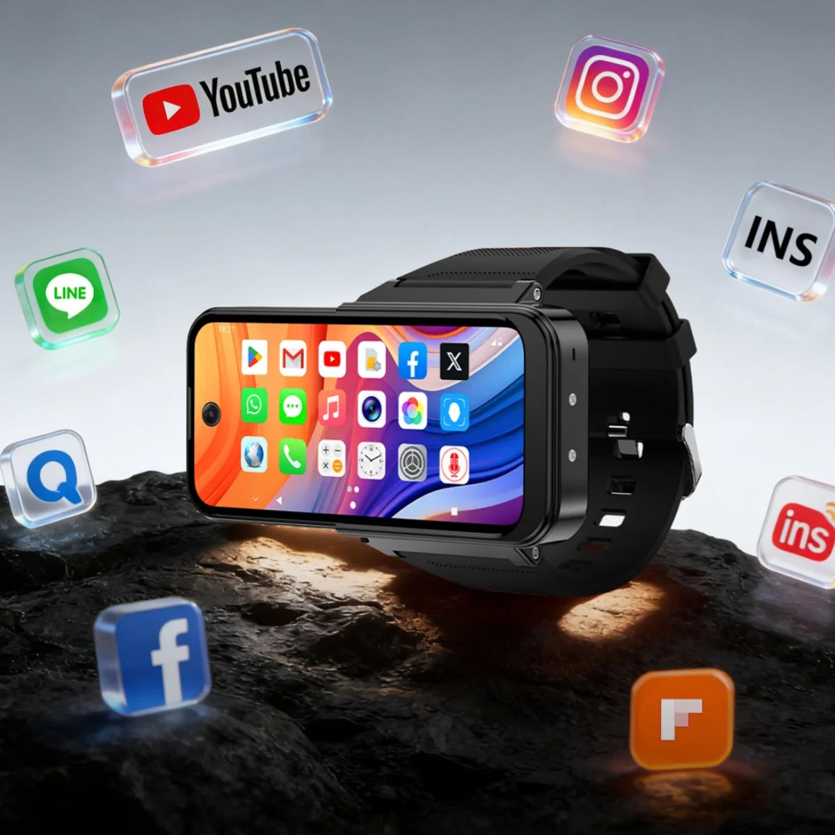 Android 12.0 Min Smart Watch Phone Smartwatch 2700Mah Battery 800W HD Dual Camera Amoled GPS WIFI Video Call Dual Sim Card Slot Oasis Select