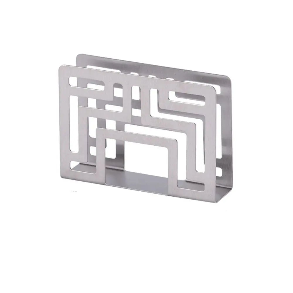 Delicate Stainless Steel Napkin Holder Silver/Gold/Black 12*8.5*3.2 CM Creative Paper Holder Hollow Napkin Holder Home Oasis Select silver-style 1