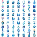 63-Piece Watercolor Ocean Temporary Tattoos – Ships & Seahorses Temporary Tattoo Stickers Oasis Select 1A-4X4cm