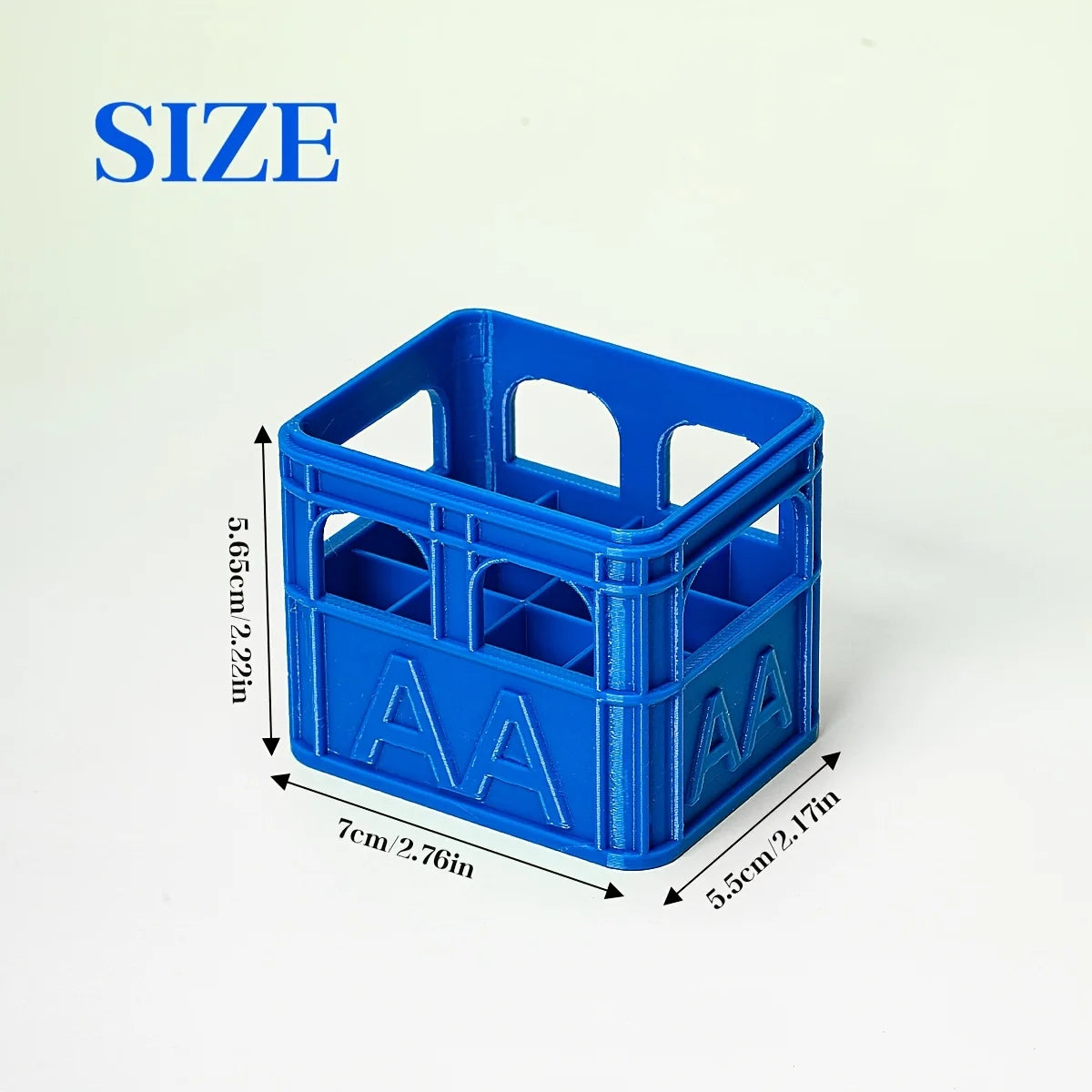 3D Printed Beer Crate Style AA/AAA Battery Storage Boxes Stackable Battery Organizer Home Office Desktop Decor Storage Tool Gift Oasis Select
