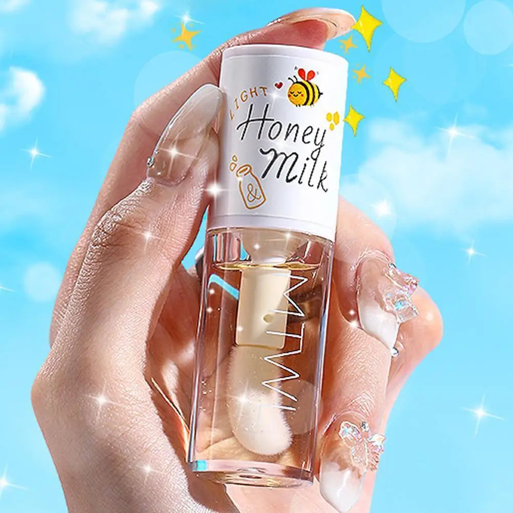 Kawaii Honey Peach Lip Oil Long Lasting Non-sticky Moisturizing Lip Tint with Lip Plumper Hydrating Lip Care Serum 5ml Make Up Oasis Select