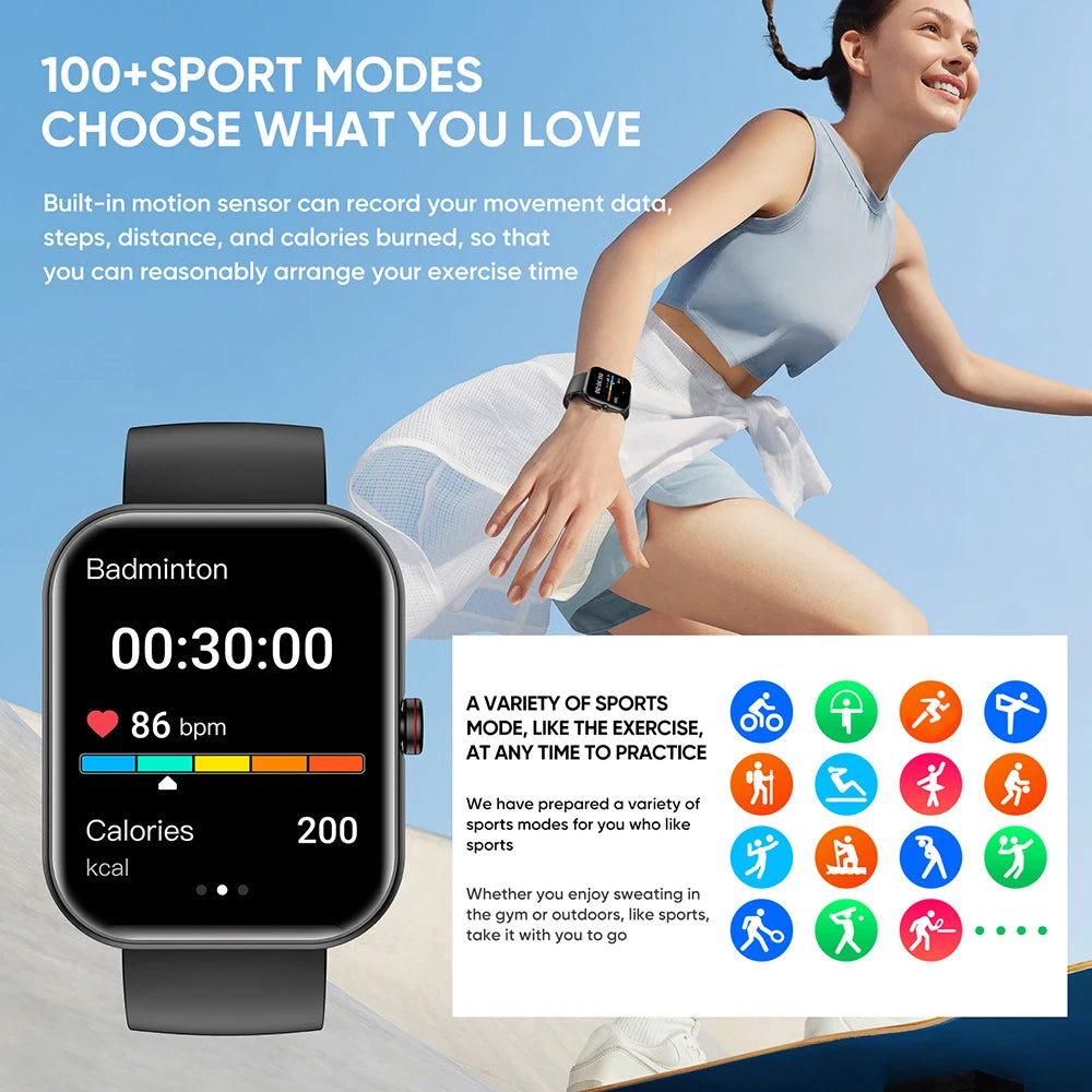 Smart Watches Women Waterproof SOS 1.91 Inch BT Call Smartwatch Men Health Monitoring AI Voice Assistant Sports For IOS Android Oasis Select
