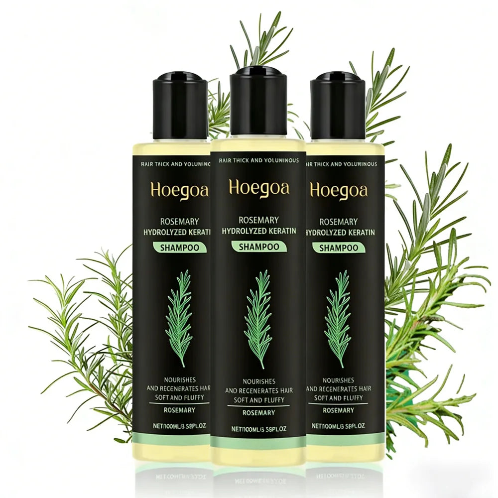 3pcs Rosemary Hair Growth Shampoo Thickening Hydrolyzed Keratin Dry Frizzy Damaged Repair Moisturizing Scalp Cleaning Shampoo Oasis Select