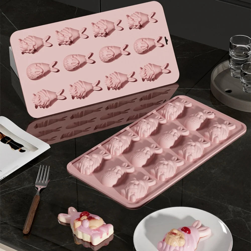 New Easter Rabbit Shaped Silicone Mold Bunny Jelly Chocolate Cake Mould Baking Tool Easter Party Decoration Kitchen Bakeware Oasis Select