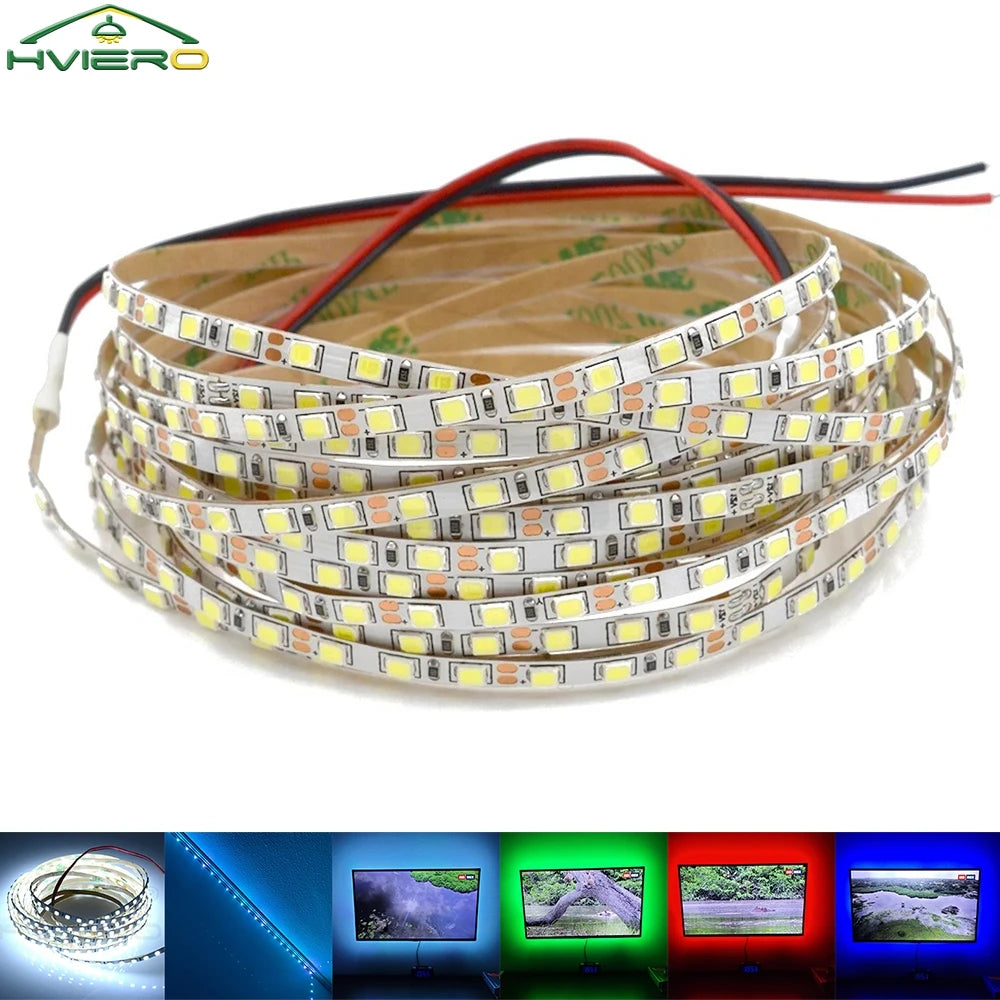 5M 600-LED SMD 2835 Flexible Strip Light DC 12V | HVIERO