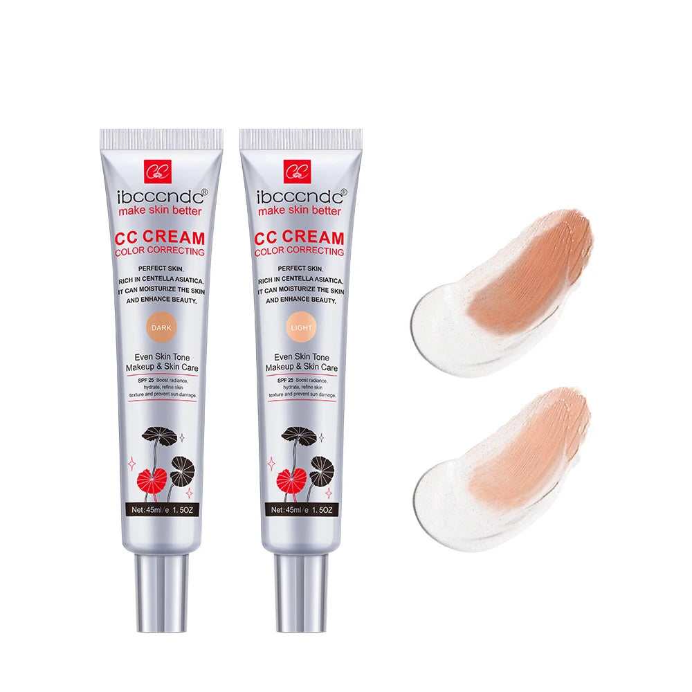 Correcting CC Cream Foundation Moisturizing Waterproof Even Skin Tone Base Makeup Lasting Conceal Pores CC Cream Primer Cosmetic Oasis Select Dark And Light